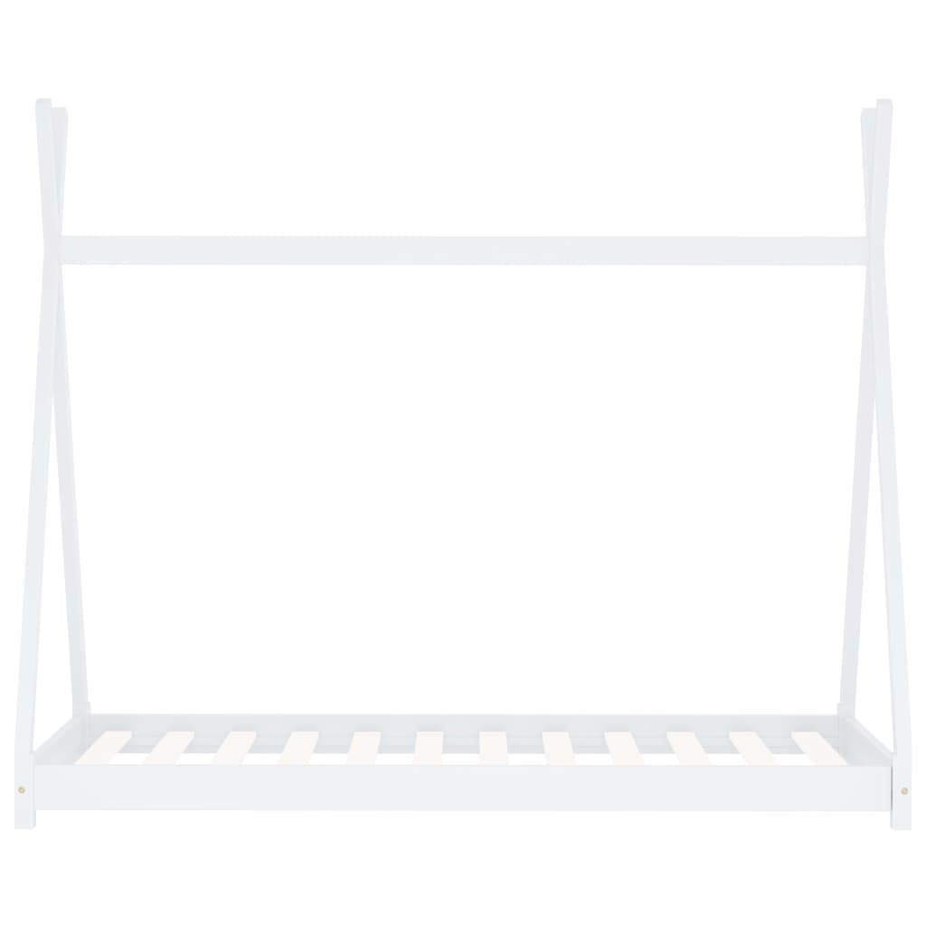 Fehér tömör fenyőfa gyerekágy-keret 70 x 140 cm
