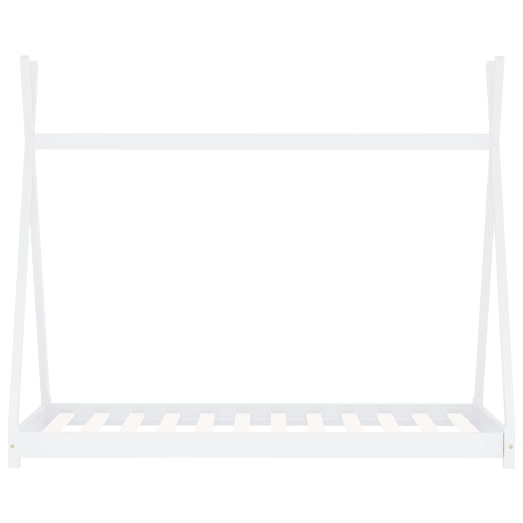 Fehér tömör fenyőfa gyerekágy-keret 90 x 200 cm