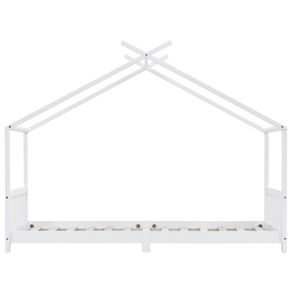 Fehér tömör fenyőfa gyerekágy-keret 90 x 200 cm