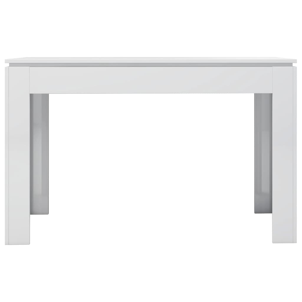 Magasfényű fehér forgácslap étkezőasztal 120 x 60 x 76 cm