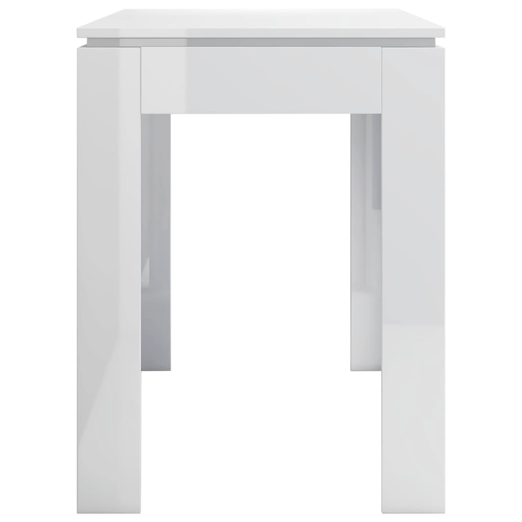 Magasfényű fehér forgácslap étkezőasztal 120 x 60 x 76 cm