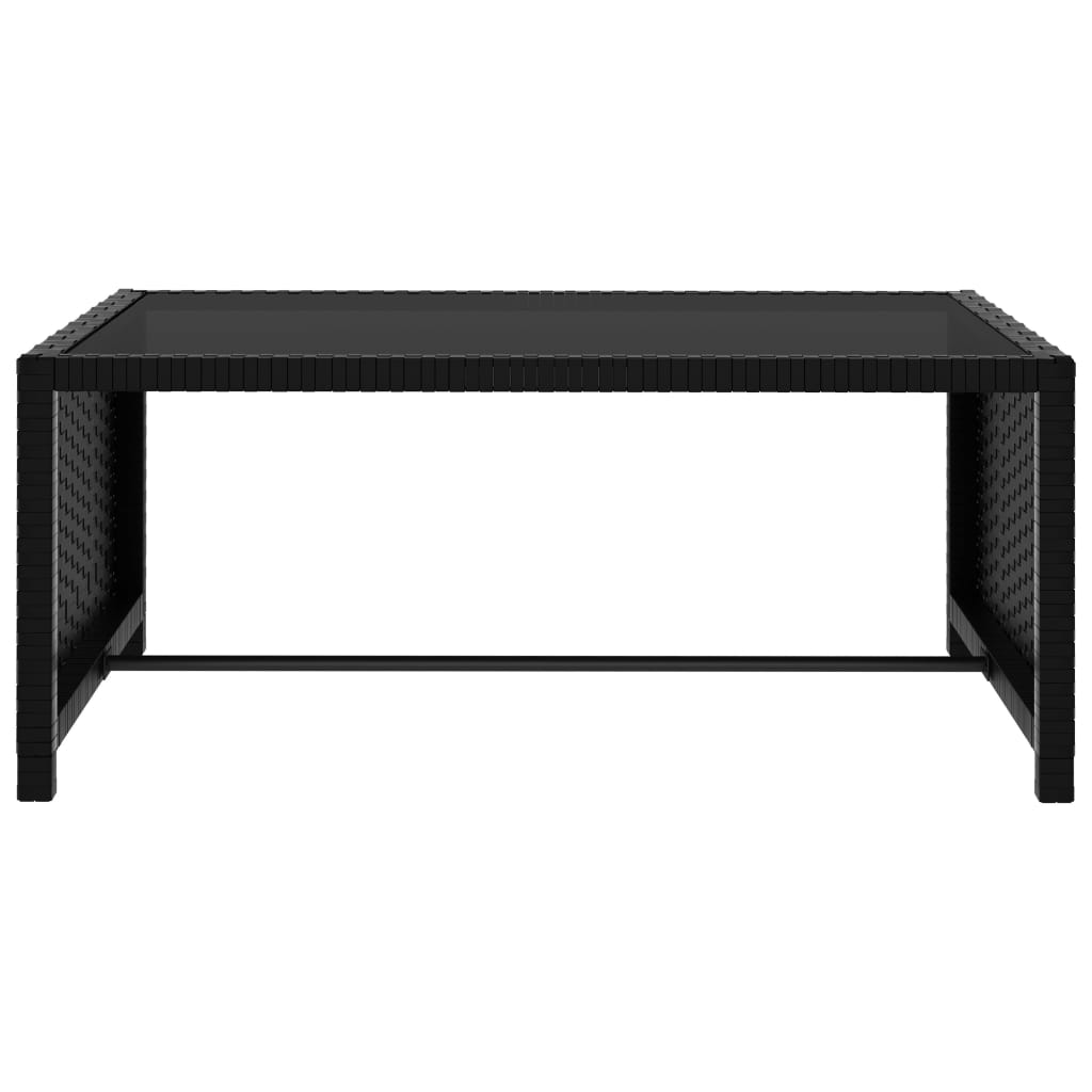 2 db fekete polyrattan napozóágy asztallal