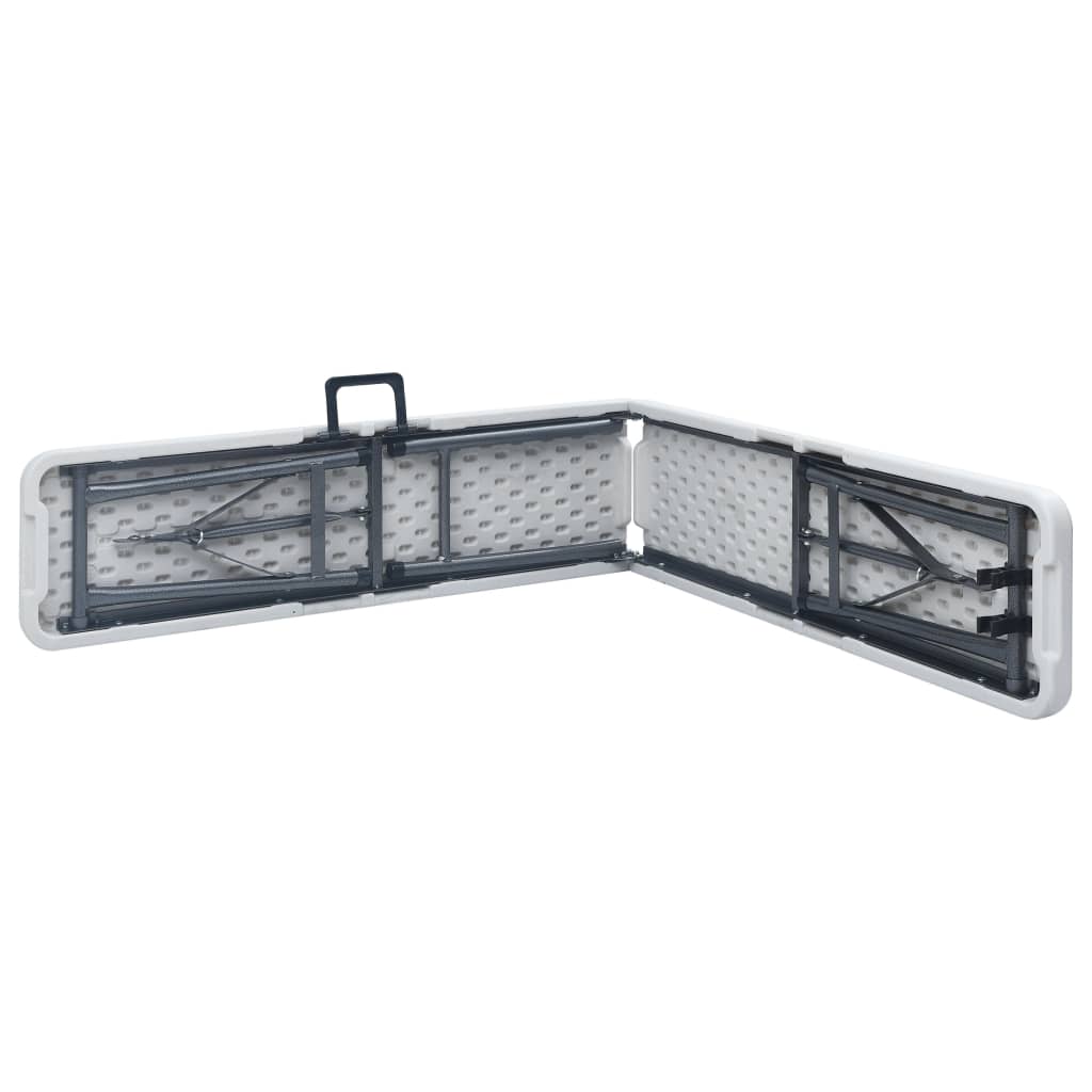 2 db fehér összecsukható hdpe kerti pad 180 cm