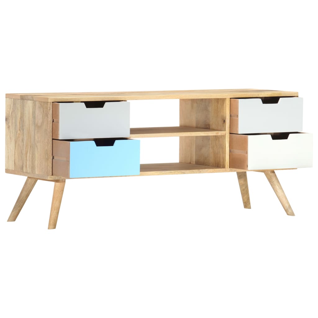 Tömör mangófa tv-szekrény 110 x 35 x 48 cm