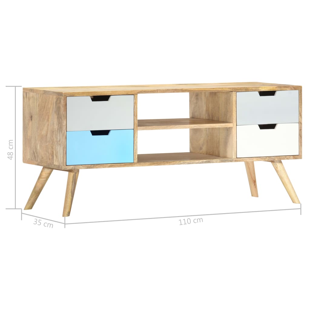 Tömör mangófa tv-szekrény 110 x 35 x 48 cm