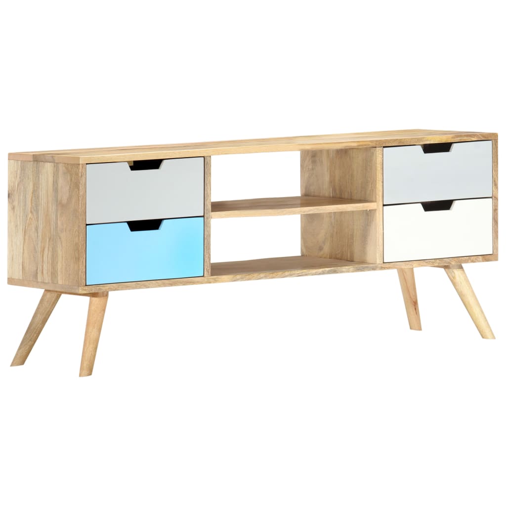 Tömör mangófa tv-szekrény 110 x 35 x 48 cm