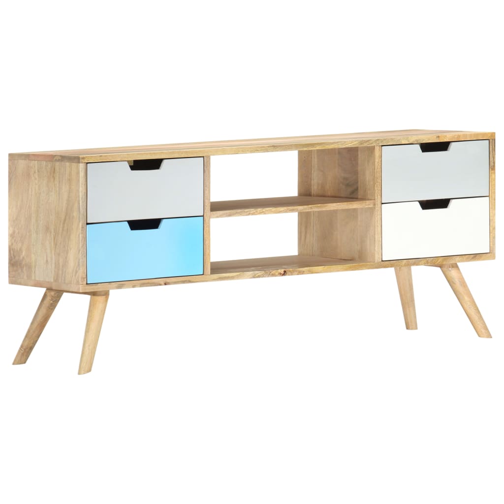 Tömör mangófa tv-szekrény 110 x 35 x 48 cm