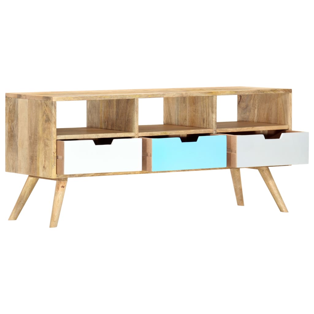 Tömör mangófa tv-szekrény 110 x 35 x 48 cm