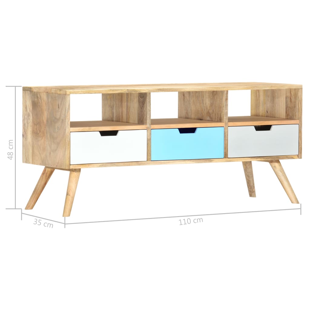 Tömör mangófa tv-szekrény 110 x 35 x 48 cm