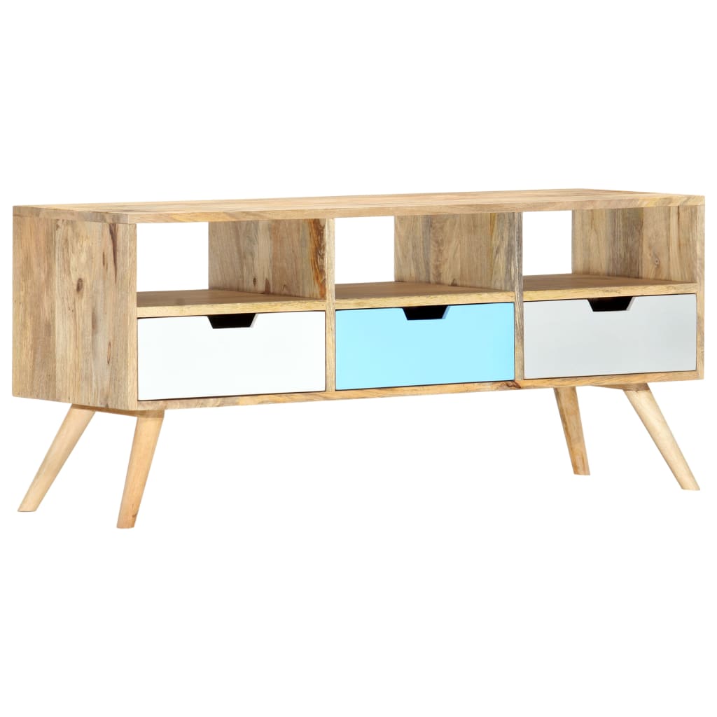 Tömör mangófa tv-szekrény 110 x 35 x 48 cm