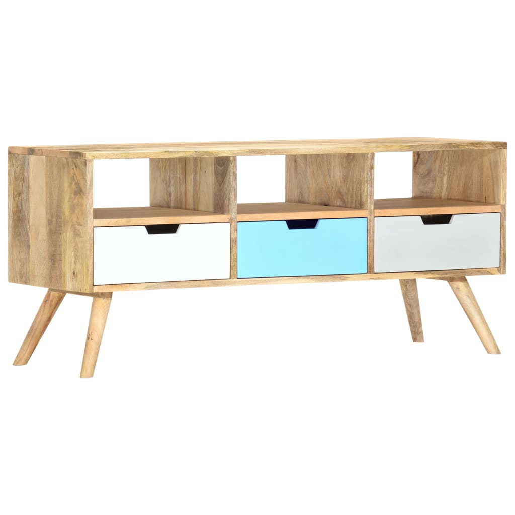 Tömör mangófa tv-szekrény 110 x 35 x 48 cm