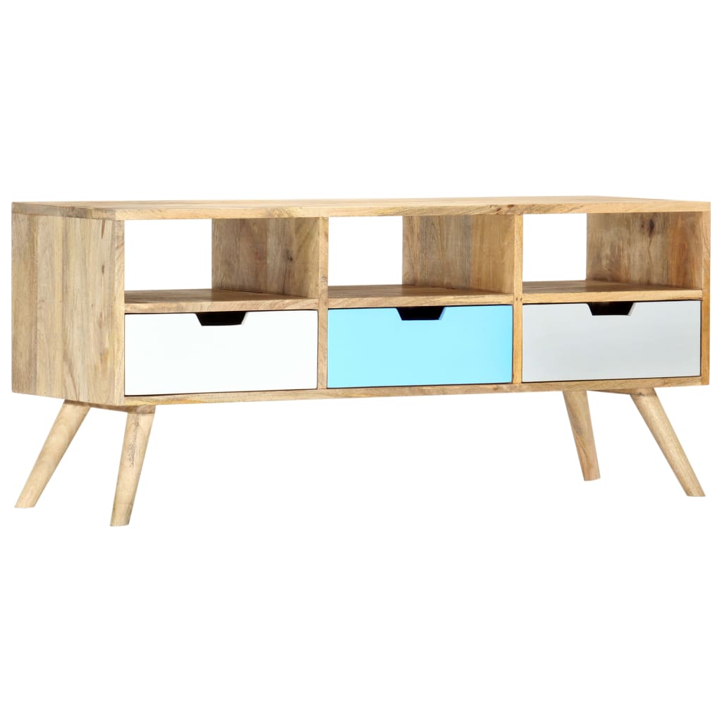 Tömör mangófa tv-szekrény 110 x 35 x 48 cm