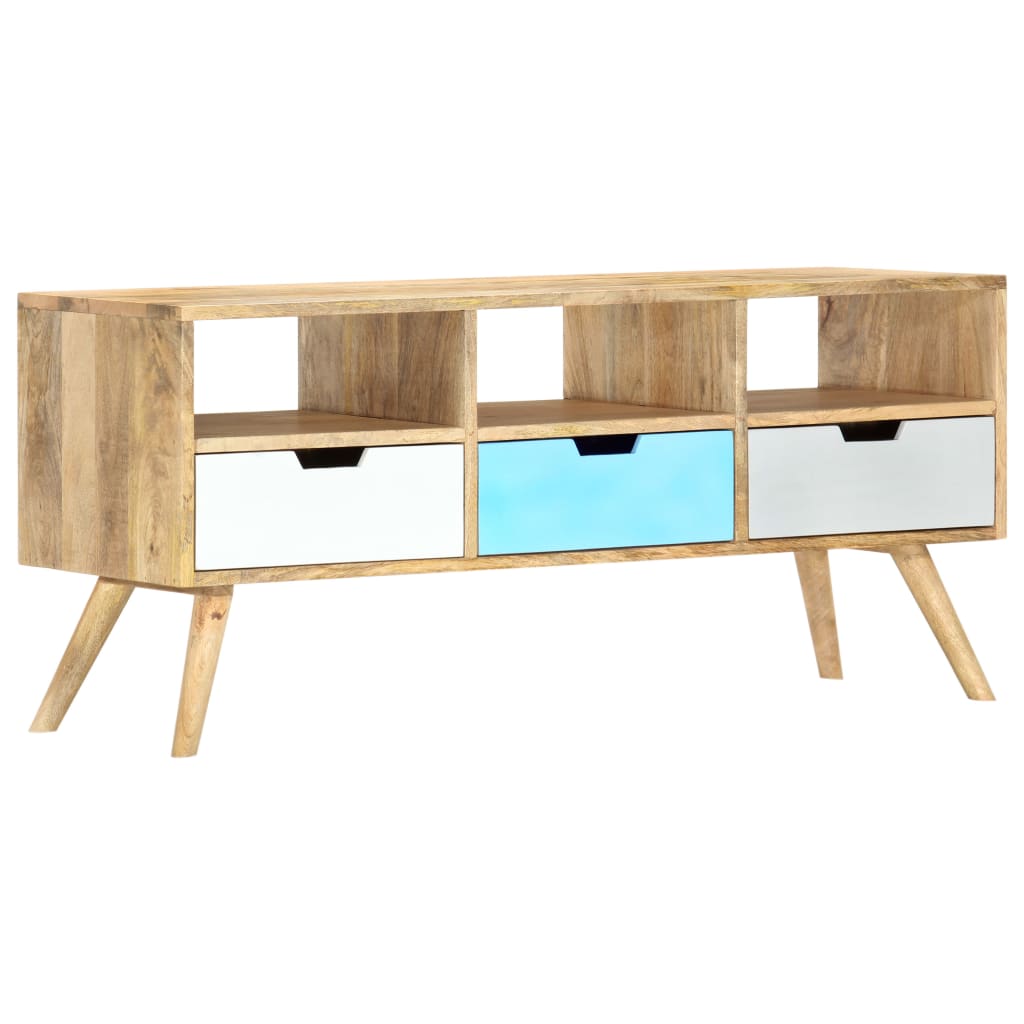 Tömör mangófa tv-szekrény 110 x 35 x 48 cm