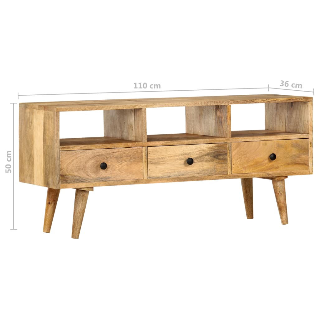 Tömör mangófa tv-szekrény 110 x 36 x 50 cm