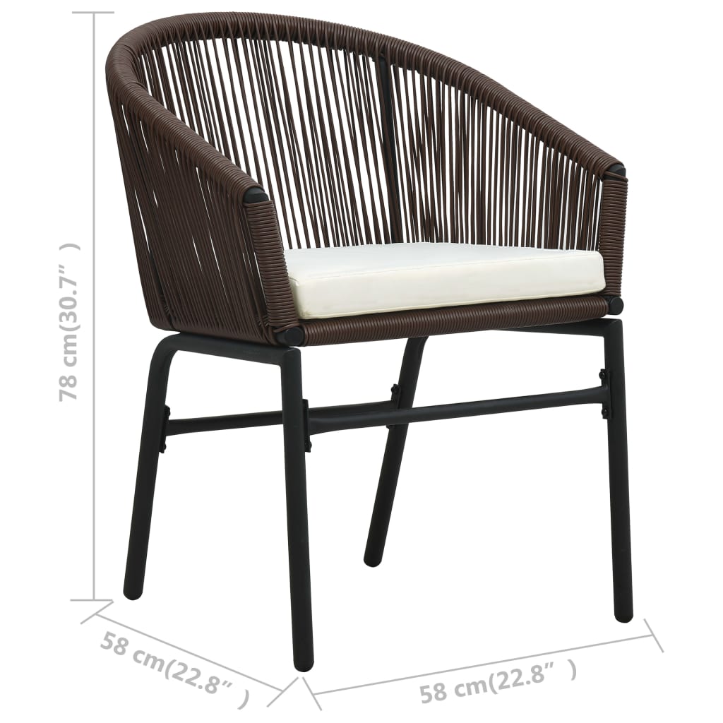 2 db barna pvc rattan kerti szék