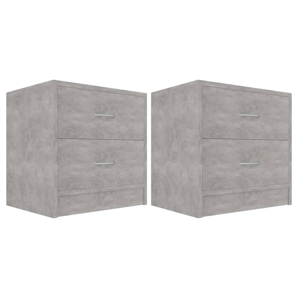2 db betonszürke szerelt fa éjjeliszekrény 40 x 30 x 40 cm