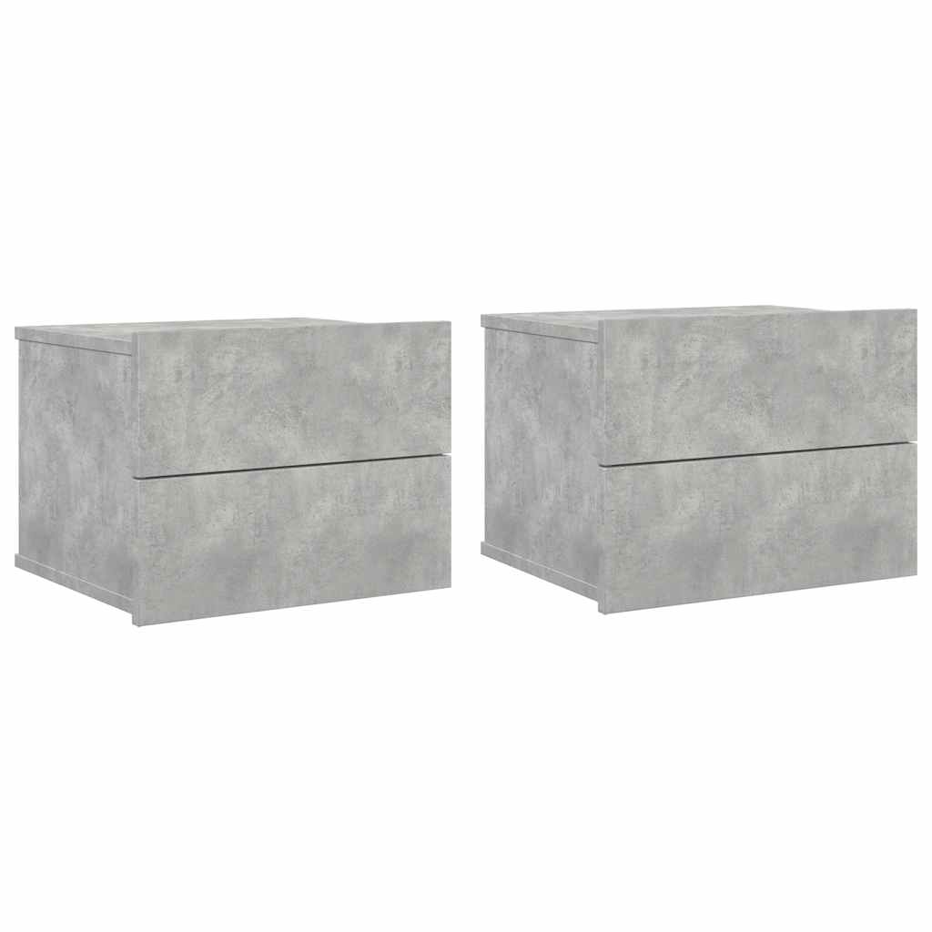 2 db betonszürke szerelt fa éjjeliszekrény 40 x 30 x 30 cm