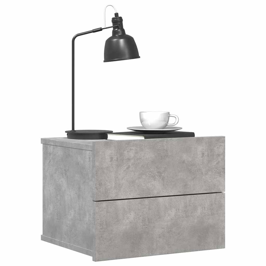 2 db betonszürke szerelt fa éjjeliszekrény 40 x 30 x 30 cm