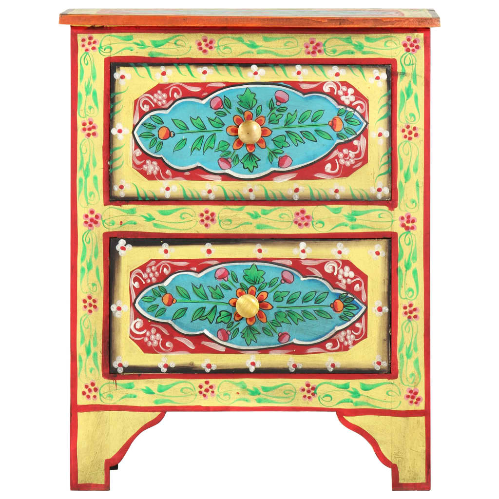 Kézzel festett tömör mangófa éjjeliszekrény 40 x 30 x 50 cm