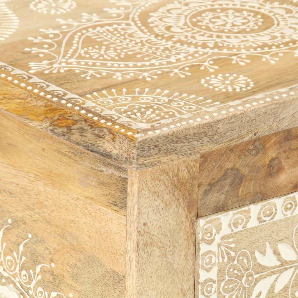 Kézzel festett tömör mangófa éjjeliszekrény 40 x 30 x 60 cm