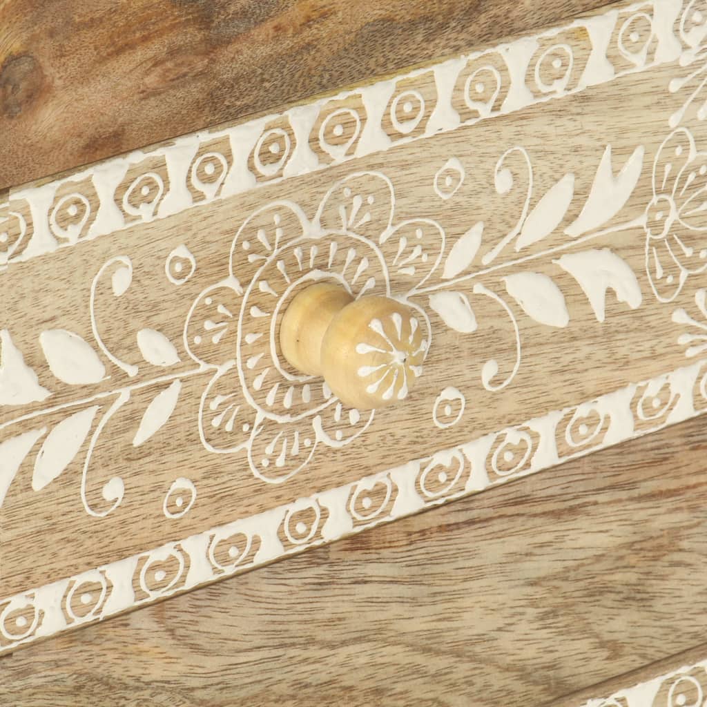 Kézzel festett tömör mangófa éjjeliszekrény 40 x 30 x 60 cm