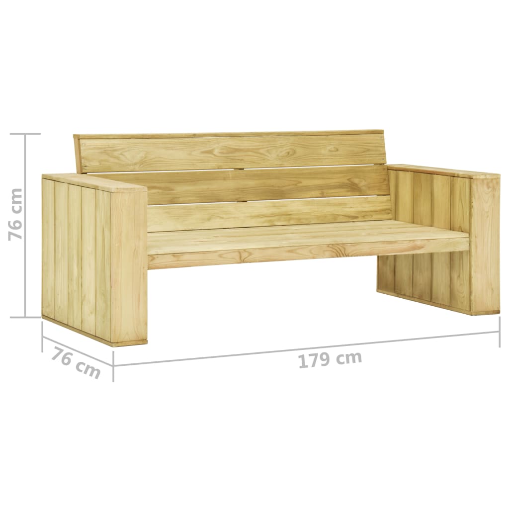 Impregnált fenyőfa kerti pad 179 cm