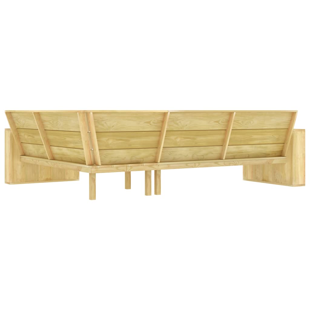 Impregnált fenyőfa kerti sarokpad 239 cm Impregnált fenyőfa kerti sarokpad 239 cm