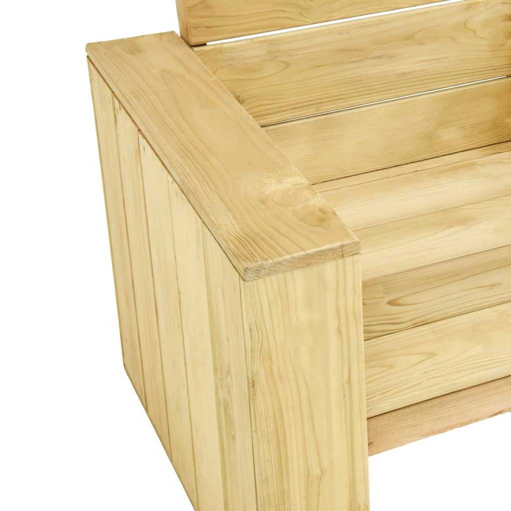 Impregnált fenyőfa kerti sarokpad 239 cm Impregnált fenyőfa kerti sarokpad 239 cm