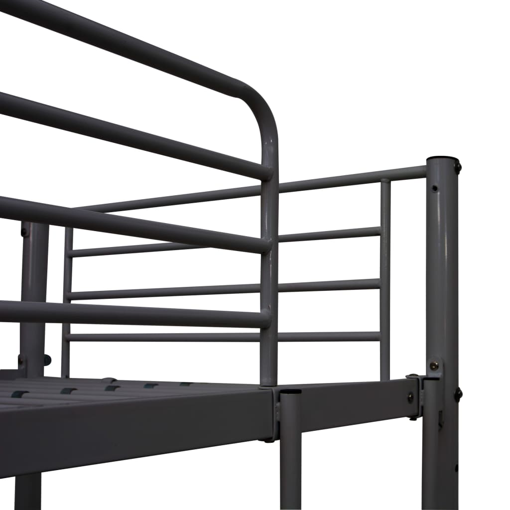 Fekete fém emeletes ágykeret asztallal 90 x 200 cm Fekete fém emeletes ágykeret asztallal 90 x 200 cm