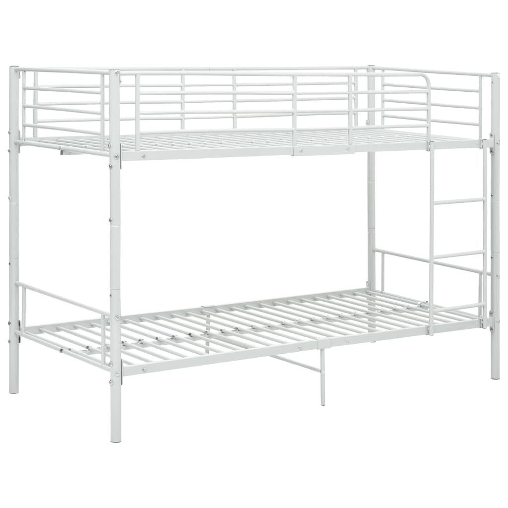 Fehér fém emeletes ágy 90 x 200 cm Fehér fém emeletes ágy 90 x 200 cm