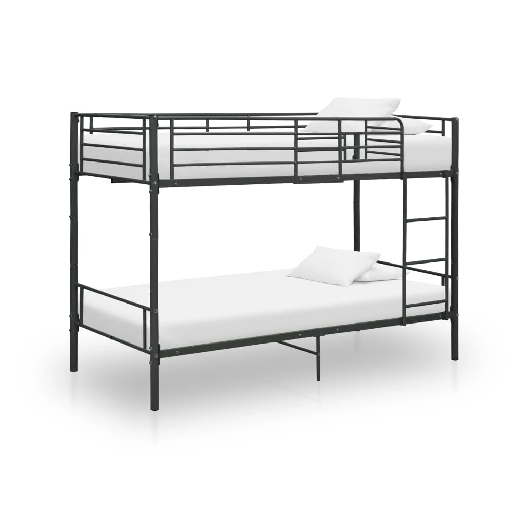 Fekete fém emeletes ágy 90 x 200 cm Fekete fém emeletes ágy 90 x 200 cm