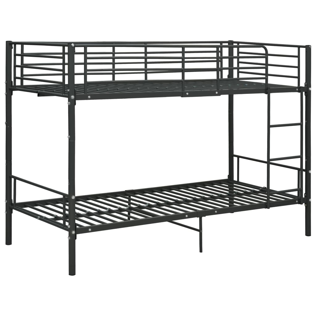 Fekete fém emeletes ágy 90 x 200 cm Fekete fém emeletes ágy 90 x 200 cm