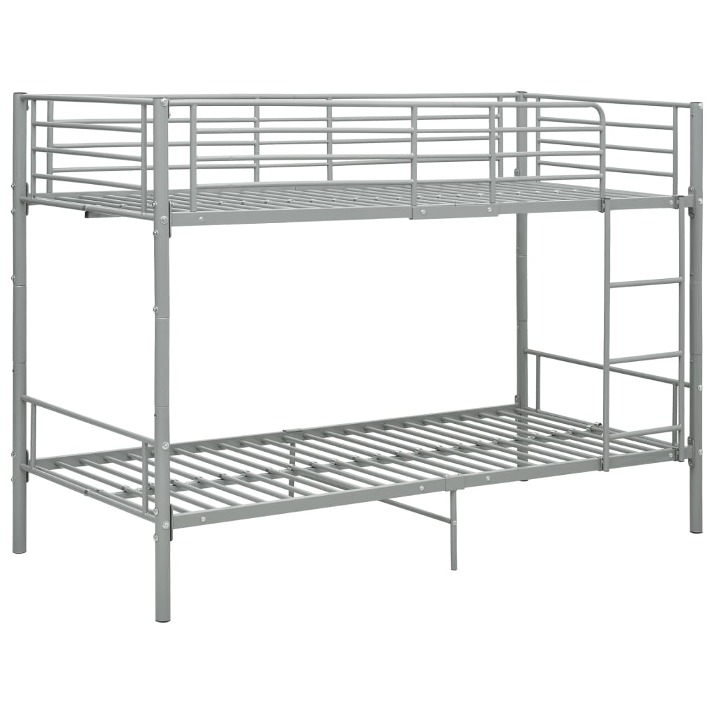 Szürke fém emeletes ágy 90 x 200 cm Szürke fém emeletes ágy 90 x 200 cm