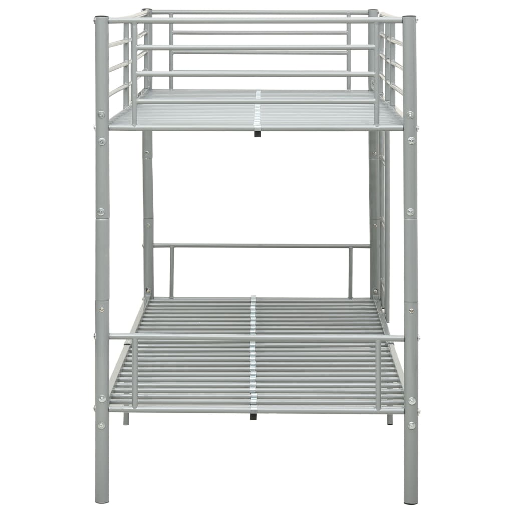 Szürke fém emeletes ágy 90 x 200 cm Szürke fém emeletes ágy 90 x 200 cm