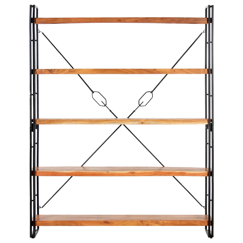 5 szintes tömör akácfa könyvespolc 140 x 30 x 180 cm