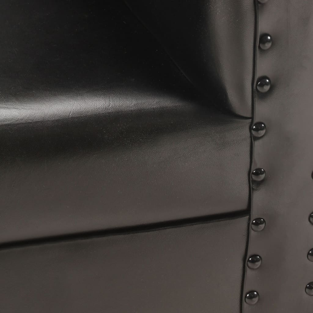 Fekete valódi bőr kagylófotel