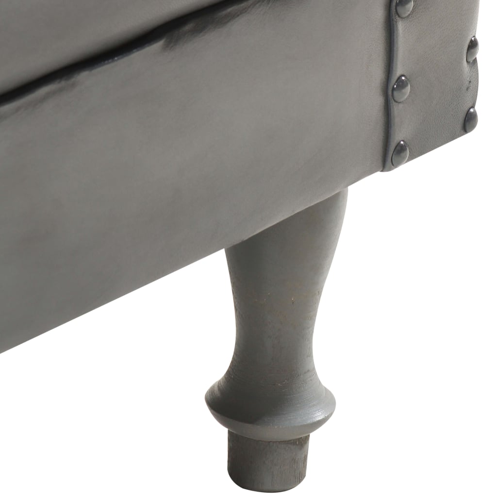 Szürke valódi bőr kagylófotel