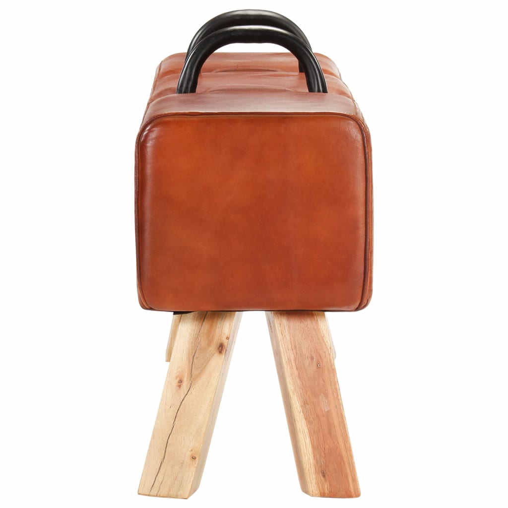 Valódi kecskebőr vintage stílusú lólengő pad fogantyúkkal