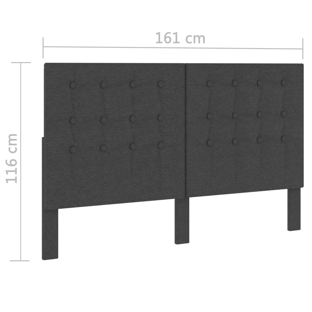 Sötétszürke szövet steppelt fejvég 160 x 200 cm