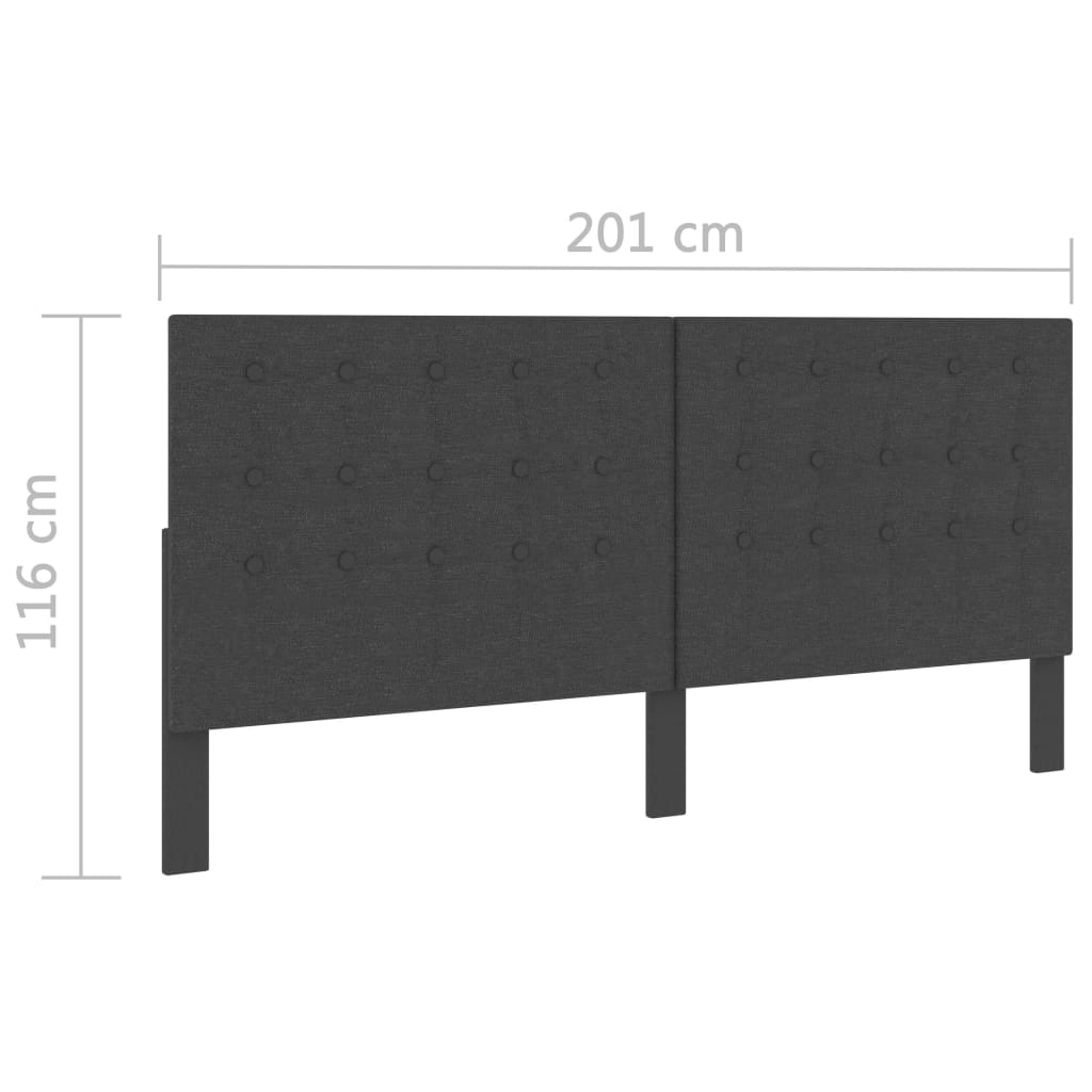 Sötétszürke szövet steppelt fejvég 200 x 200 cm