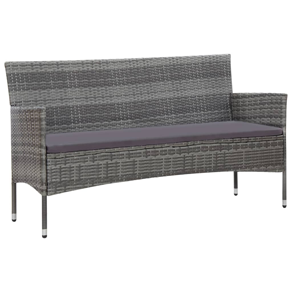4 részes szürke polyrattan kerti ülőgarnitúra párnákkal