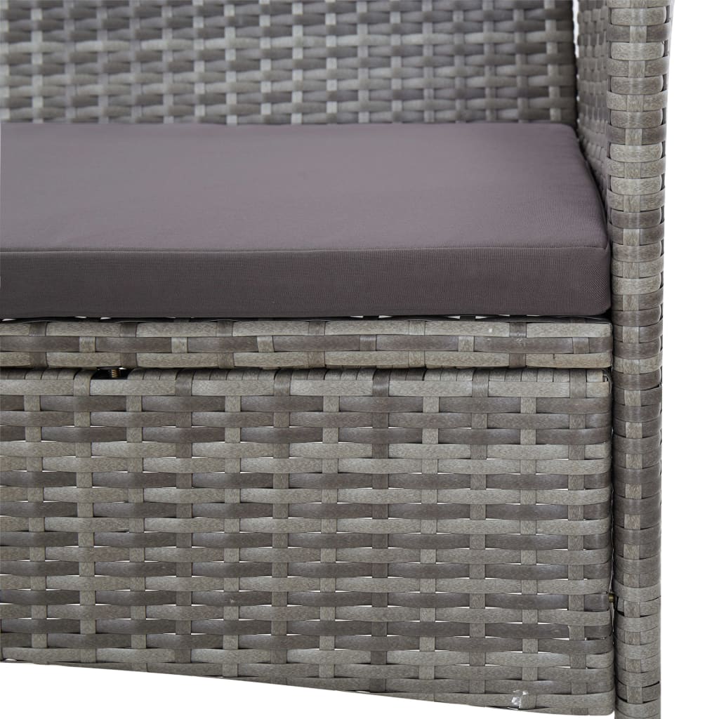 4 részes szürke polyrattan kerti ülőgarnitúra párnákkal