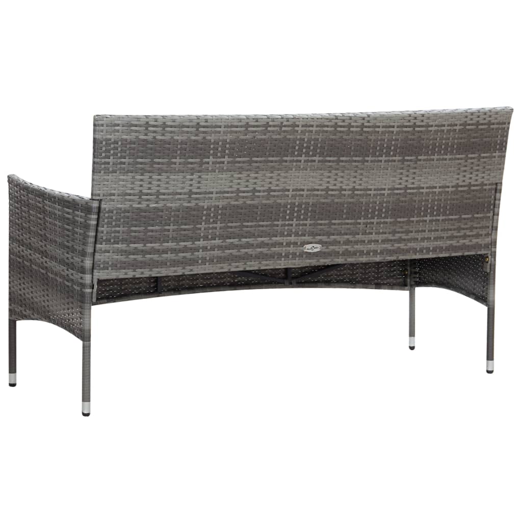 4 részes szürke polyrattan kerti ülőgarnitúra párnákkal