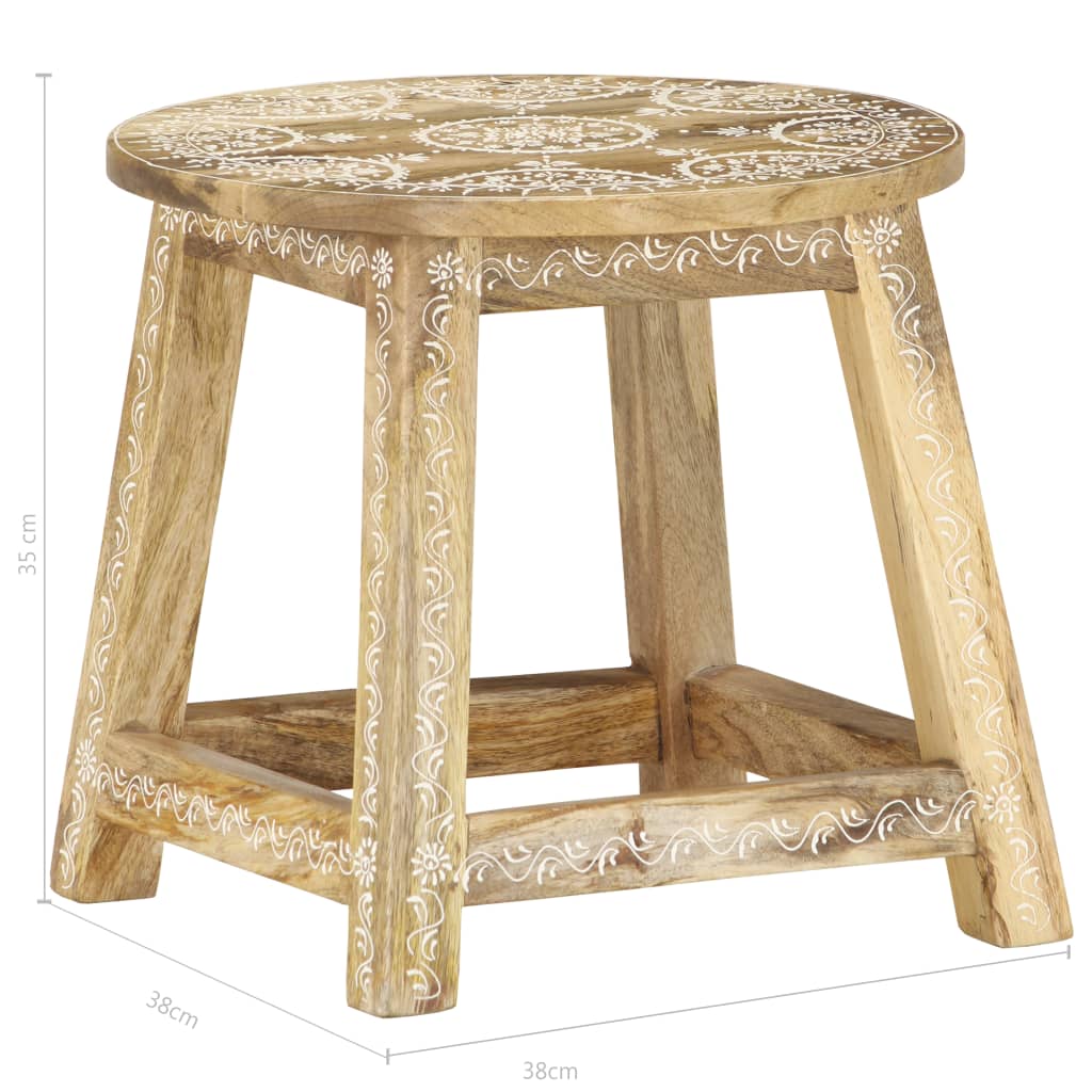 287445 hand-painted stool 38x38x35 cm solid mango wood 287445 hand-painted stool 38x38x35 cm solid mango wood