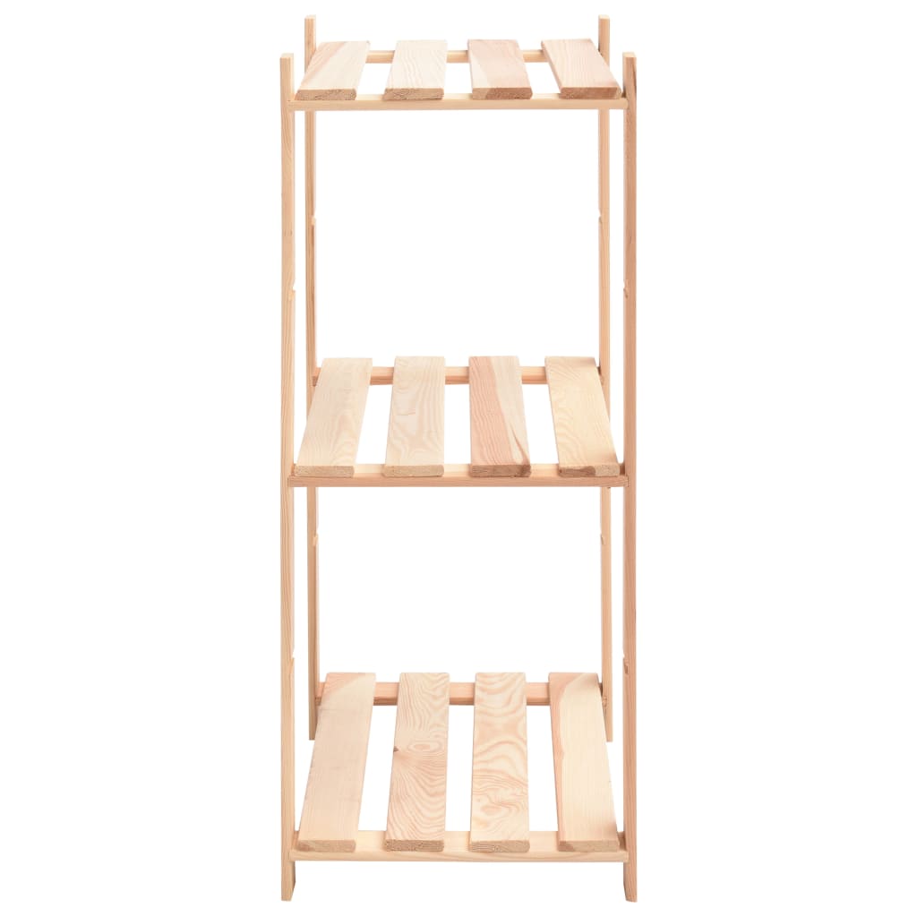 10 db 3-szintes tömör fenyőfa tárolópolc 150 kg 60 x 38 x 90 cm