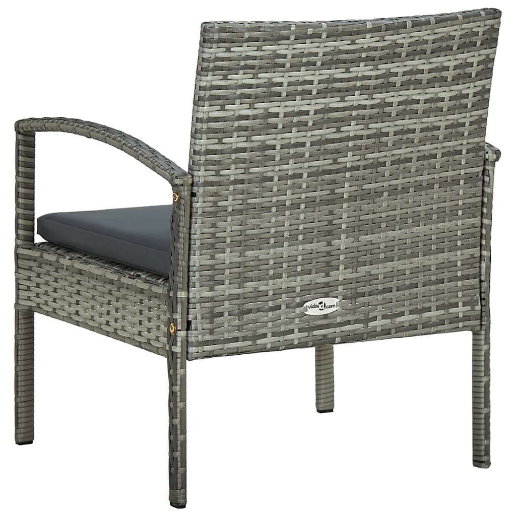 Szürke polyrattan kerti szék párnával