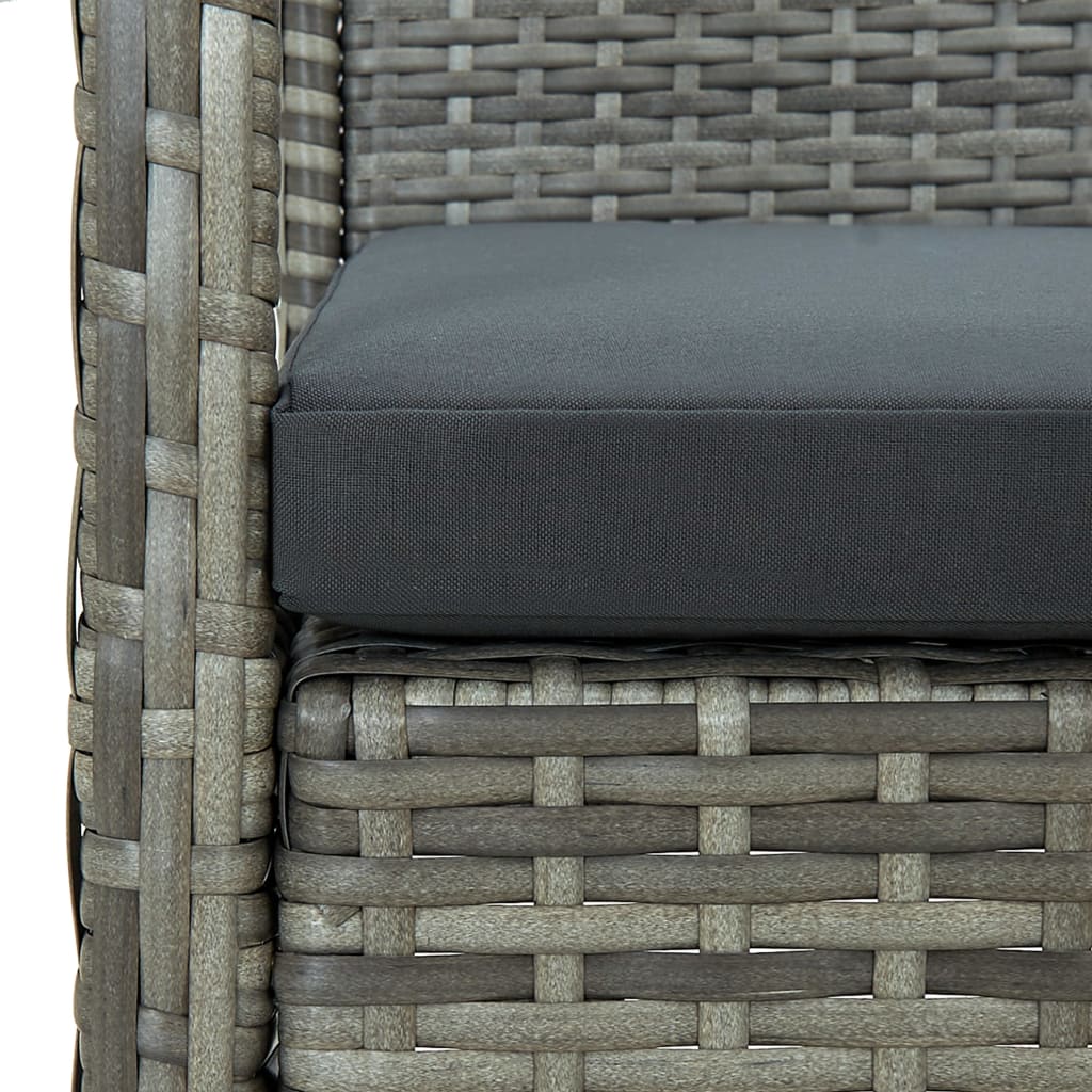 Szürke polyrattan kerti szék párnával