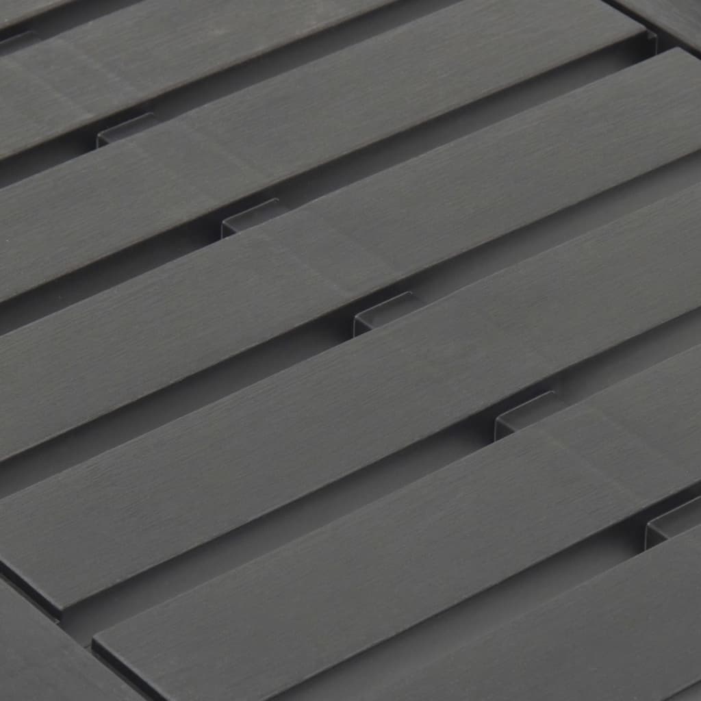 Antracitszürke műanyag kerti asztal 78 x 55 x 38 cm