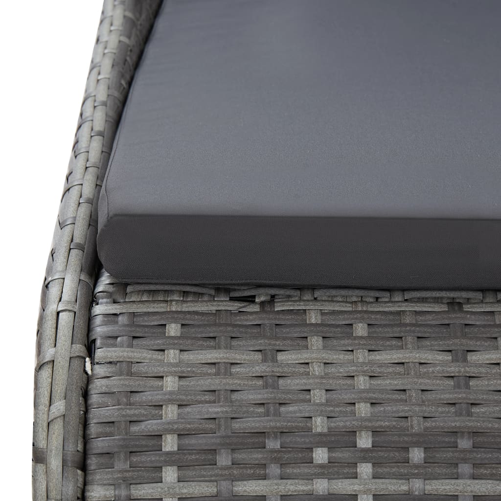 Szürke polyrattan kerti ágy 200 x 139 cm