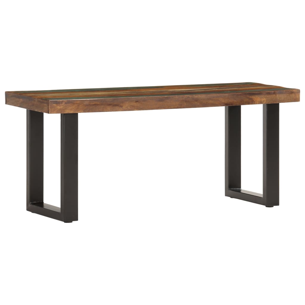 Tömör újrahasznosított fa és acél pad 110 cm